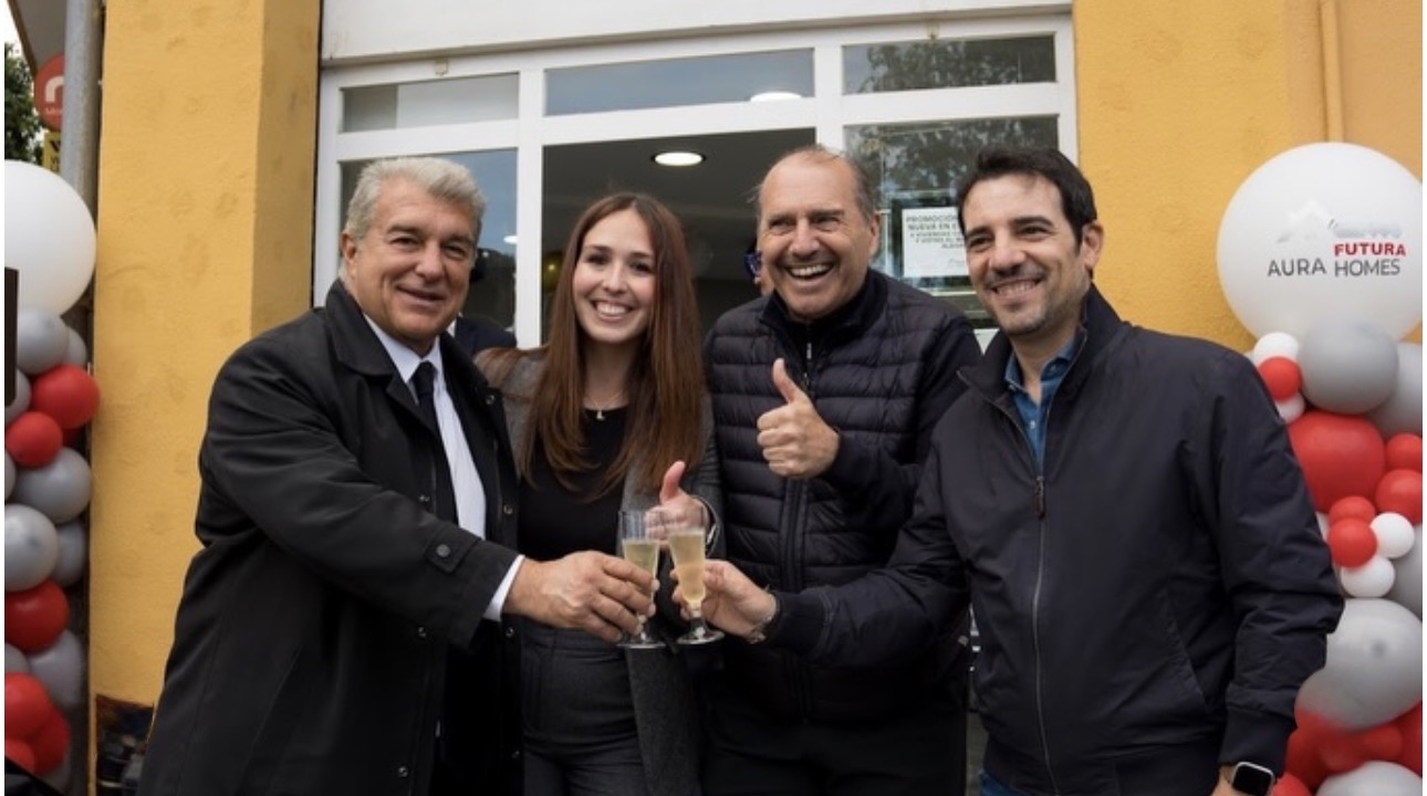 Inauguración de Aura Futura Homes con Joan Laporta y Jesús Angoy